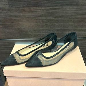 Zara suede and mesh ballet flats! Black